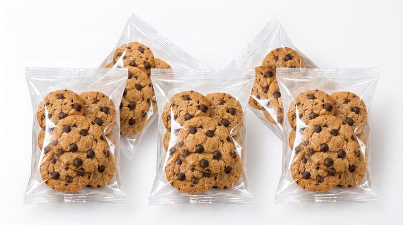 Biscuits and crackers flow wrapping